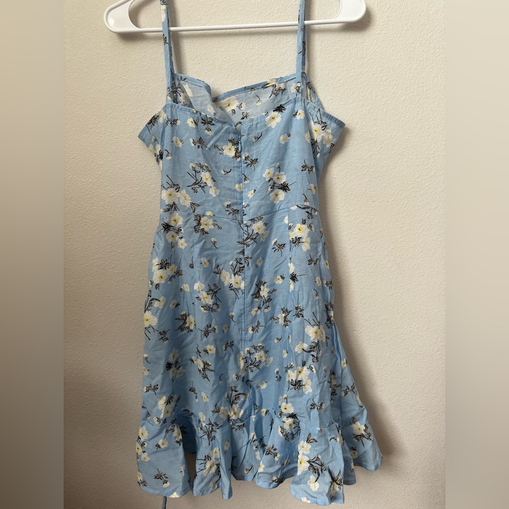 Hello Molly Blue Cotton Floral Feminine Ruffle Sundress Size 8 Cottagecore — image 3 of 4